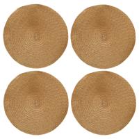 Decoris placemats - 4x st - goud - D38 cm - kunststof - rond - tafel onderleggers - thumbnail