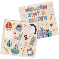 Servetten Welkom Sint & Piet Cartoon (20st)