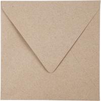 Gerecyclede envelop, afmeting envelop 16x16 cm, 120 gr, naturel, 50 stuk/ 1 doos