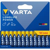 Varta batterij Longlife Power AAA, blister van 12 stuks