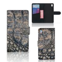 Sony Xperia Z3 | Telefoonhoesje | Met pasjeshouder | Krokodillenprint