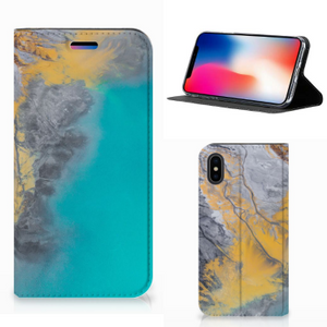 Apple iPhone X | Xs Standcase Marble Blue Gold