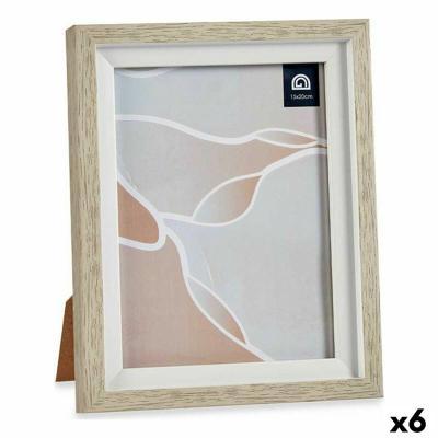 Fotolijsten 18,8 x 23,8 x 2 cm Kristal Beige Wit Plastic (6 Stuks)