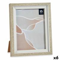 Fotolijsten 18,8 x 23,8 x 2 cm Kristal Beige Wit Plastic (6 Stuks)