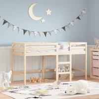 Kinderhoogslaper met ladder 90x200 cm massief grenenhout - thumbnail