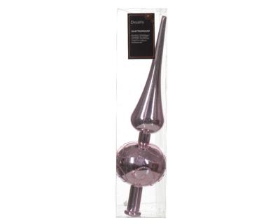 Piek plastic d6h23 cm poederroze kerst - Decoris