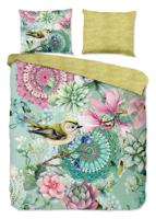 HIP Dekbedovertrek "mandala's, bloemen en vogels" - Groen - (200x200/220 cm) - Katoen Satijn