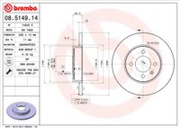 Remschijf BREMBO, Remschijftype: Massief, u.a. für VW, Seat