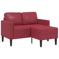 2-zitsbank met chaise longue L-vormig wijnrood 125 cm kunstleer 2-zitsbank met chaise longue L-vormig wijnrood 125 cm kunstleer