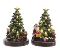 LED kerstboom 2ass op batterij 10x9x16 cm warm wit - Lumineo
