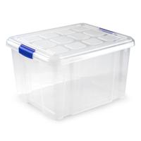 Plasticforte Opslagbakken met deksel - 25 liter - 42 x 36 x 25 cm - Organizers - transparant