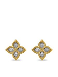Roberto Coin boucles d'oreilles Princess Flower en or 18ct pavées de diamants