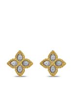 Roberto Coin boucles d'oreilles Princess Flower en or 18ct pavées de diamants