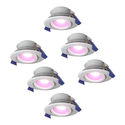 Set van 6 Lima smart inbouwspots - Wifi + Bluetooth - RGBWW - GU10 5,5 Watt 345 Lumen - Kantelbaar - Google Home, Amazon Alexa en Siri - IP65 - Wit - Bestuurbaar via app en stem