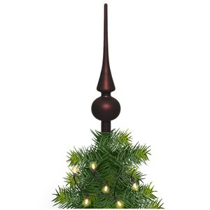 Kerstboom glazen piek bruin mat 26 cm