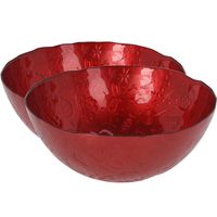 2x stuks glazen decoratie schalen/fruitschalen rood rond D28 x H11,5 cm - thumbnail