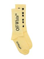 Off-White Kids chaussettes nervurées à logo imprimé - Jaune