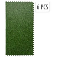 XQ Max Vloermatset 6 st tegels grasprint groen - thumbnail
