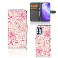 OPPO Find X3 Lite Hoesje Pink Flowers - thumbnail