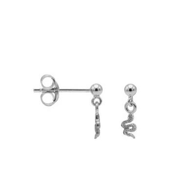 Karma Oorbellen Hanging Snake | Zilver