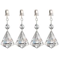 Tafelkleedgewichtjes kristallen - 4x - diamant vorm - glas - tafelkleed hangers