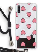 Ondersteboven verliefd: Samsung Galaxy A70 Transparant Hoesje met koord