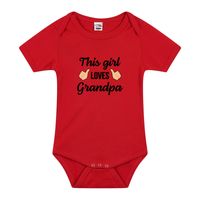 This girl loves grandpa cadeau baby rompertje rood meisjes