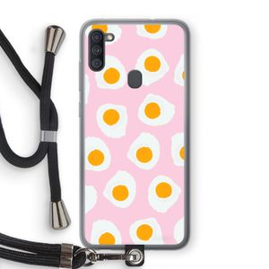 Dancing eggs: Samsung Galaxy A11 Transparant Hoesje met koord