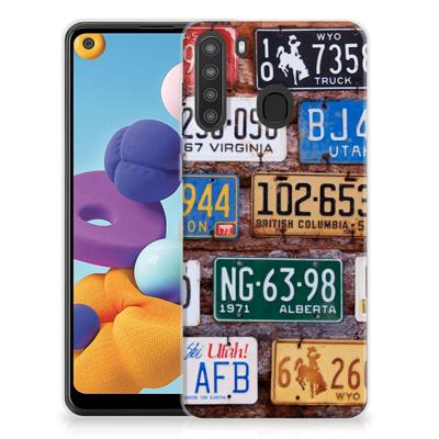 Samsung Galaxy A21 | Siliconen hoesje | met foto Kentekenplaten