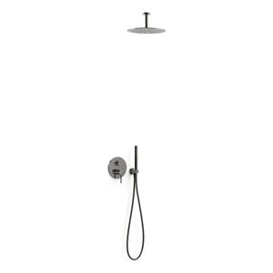 Regendouche set Tres Study | Inbouw | Mengkraan | 2-weg | Rond | Zwart metallic