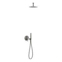 Regendouche set Tres Study | Inbouw | Mengkraan | 2-weg | Rond | Zwart metallic