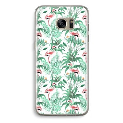 Flamingo bladeren: Samsung Galaxy S7 Edge Transparant Hoesje