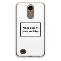 Alone: LG K10 (2017) Transparant Hoesje - thumbnail