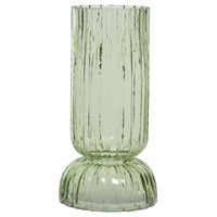 Vaas/bloemenvaas - glas - D13 x H26 cm - lichtgroen