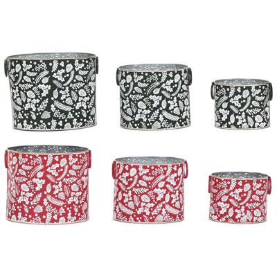 Set decoratieve dozen Home ESPRIT Rood Groen Kerstmis 28,5 x 19,5 x 24 cm (3 Onderdelen) (2 Stuks)