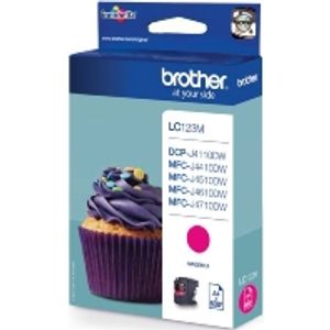 Brother LC-123M inktcartridge 1 stuk(s) Origineel Hoog (XL) rendement Magenta