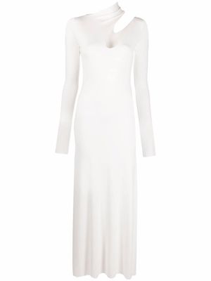 MANURI robe longue à découpe - Blanc