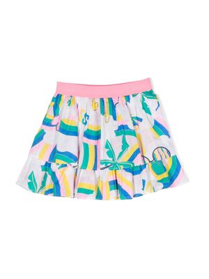 Billieblush minijupe en coton à volants superposés - Rose