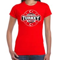 Have fear Turkey is here / Turkije supporters t-shirt rood voor dames - thumbnail