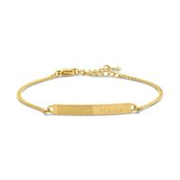 Gepersonaliseerde neusafdruk bar armbanden - Stainless steel - Gourmet chain - Goud