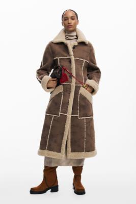 Jas met leerlook - BROWN - S