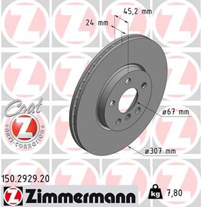 Remschijf COAT Z ZIMMERMANN, Remschijftype: Binnen geventileerd, u.a. für BMW, Mini