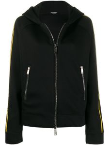 DSQUARED2 sweat zippé à bande logo - Noir