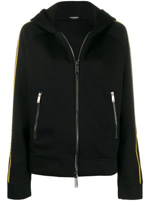 DSQUARED2 sweat zippé à bande logo - Noir