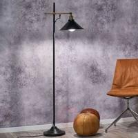Vloerlamp industrieel &apos;Lenius&apos; zwart E27 fitting 155cm