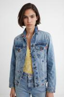 Slim fit spijkerjack met mandala's - BLUE - XS