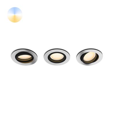 Philips InbouwspotHue Milliskin - White Ambiance set van 3 zilvergrijs - 929003810901