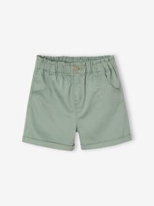 Basics treggingshort voor meisjes gemakkelijk aan te trekken saliegroen
