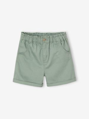 Basics treggingshort voor meisjes gemakkelijk aan te trekken saliegroen