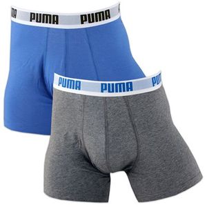 Puma - Basic Boxershorts 2 Pak - Blauw/ Grijs